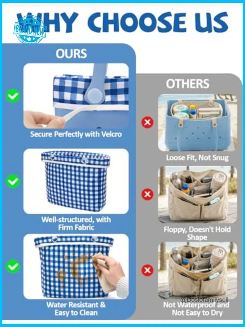 Water-Resistant Tote Organizer Insert with Zippered Lid Laptop Compartment